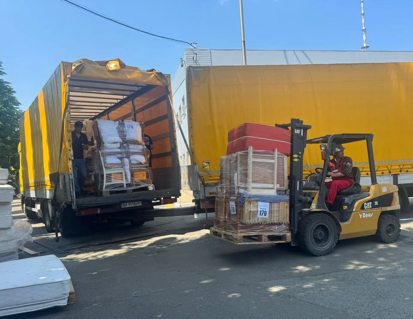 Volunteers packing the vehicle
